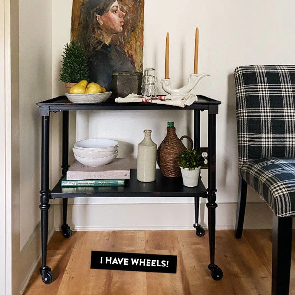 Black Metal Rolling Cart