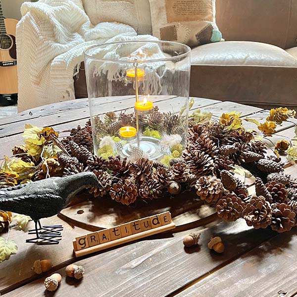 Layered Pinecone Wreaths, Set of 2