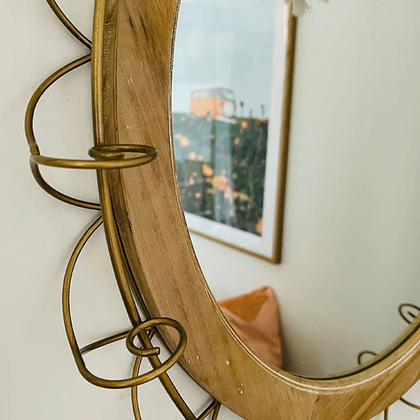 Wooden Sunflower Framed Mirror