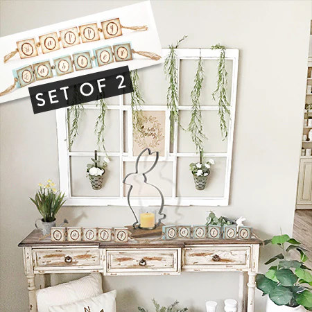 Happy Easter Block Garland, Set of 2