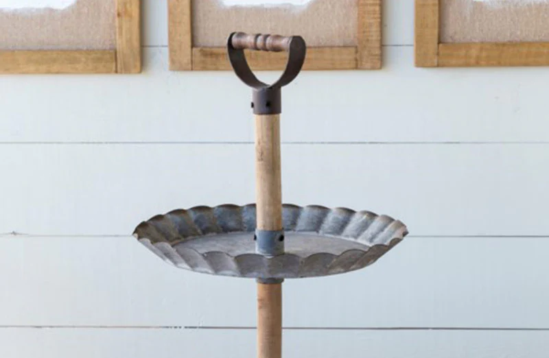 Scalloped Edge Galvanized Tiered Tray