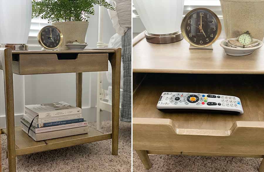 Mid-Century End Table with Subtly Rounded Edging and Float-Like Drawer
