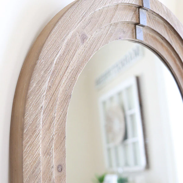 Stacked Edge Wooden Arch Floor Mirror