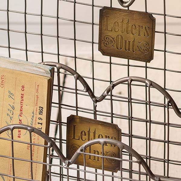 Letters In Aged Nickel Mail Caddy