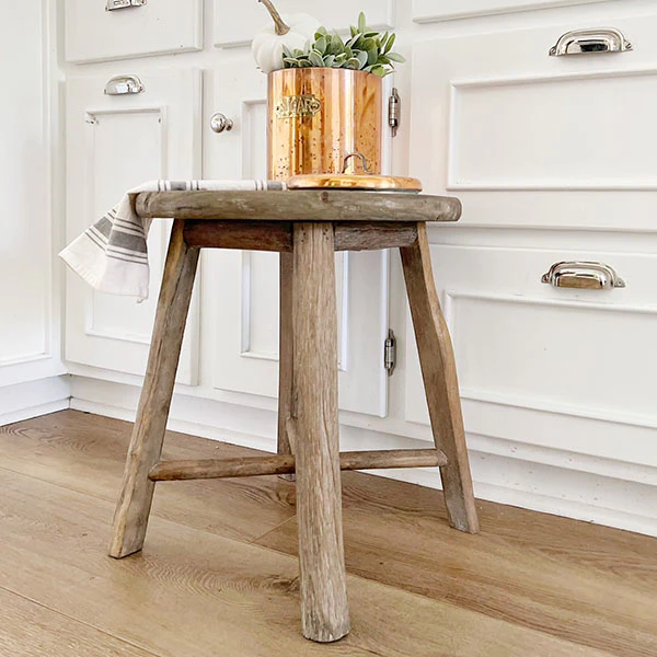Natural Weathered Wood Farmhouse Milking Stool