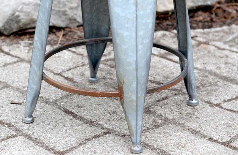 Aged Galvanized Milking Stool