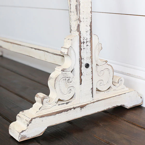Distressed White Corbel Entry Table