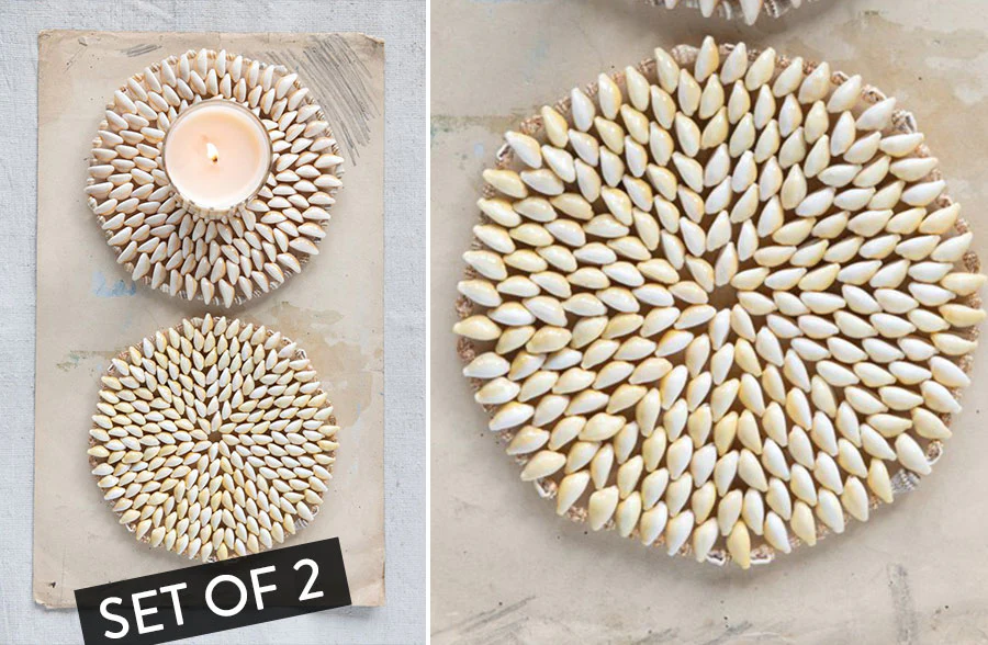 Round Shell Trivets, Set of 2