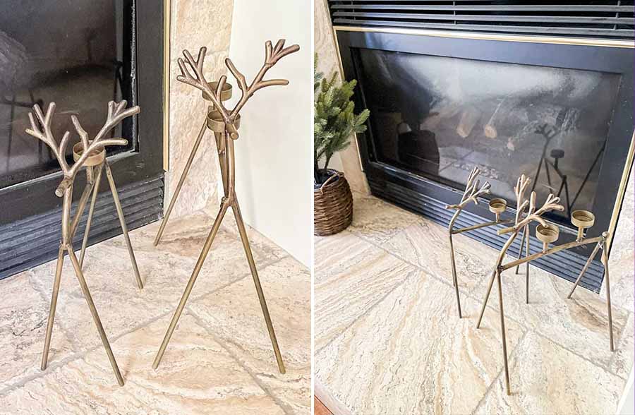 Reindeer Tealight Candle Holders, Set of 2