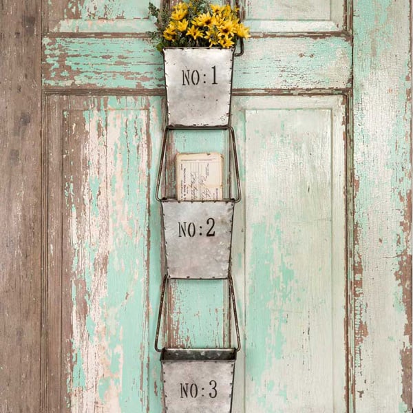 Numbered Three Pocket Hanging Wall Organizer