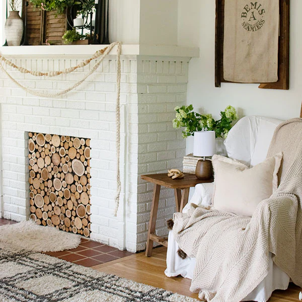 Reclaimed Wood End Table with Trestle Reinforced Sawhorse Base