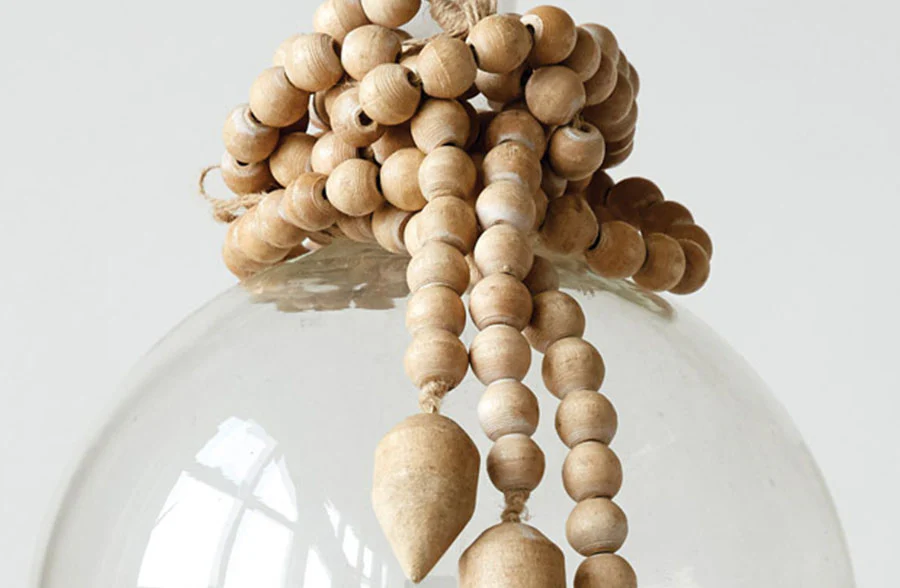 Wooden Teardrop Beaded Garland
