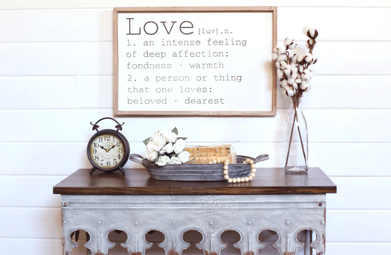Distressed Wood Framed Love Sign