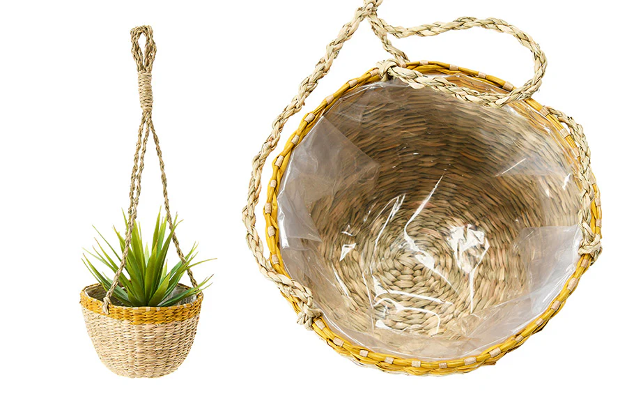 Hand-Woven Hanging Seagrass Planter