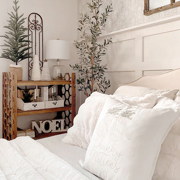 Large Natural Wooden Geometric Bookshelf