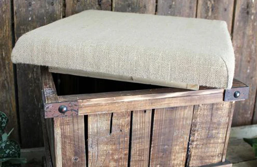 Wood Crate Stool with Removable Top