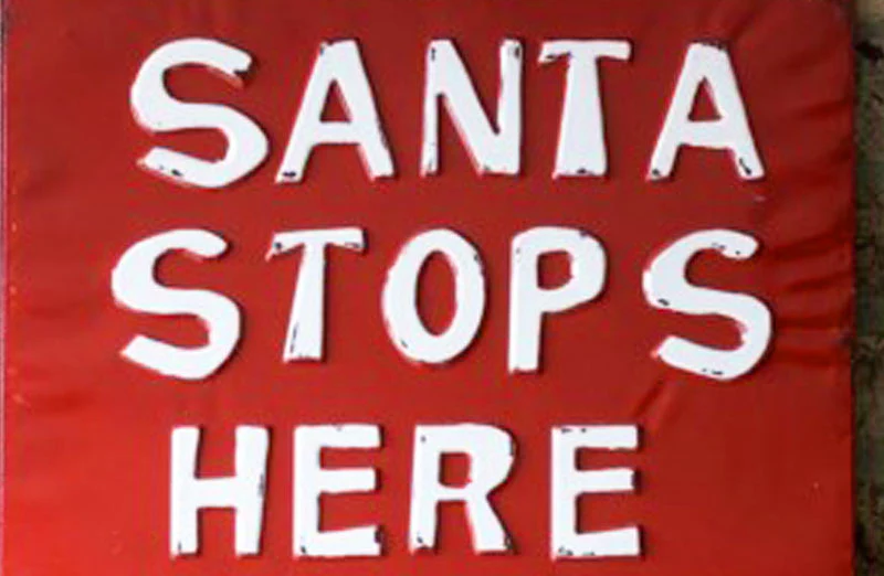Santa Stops Here Christmas Count Down Sign