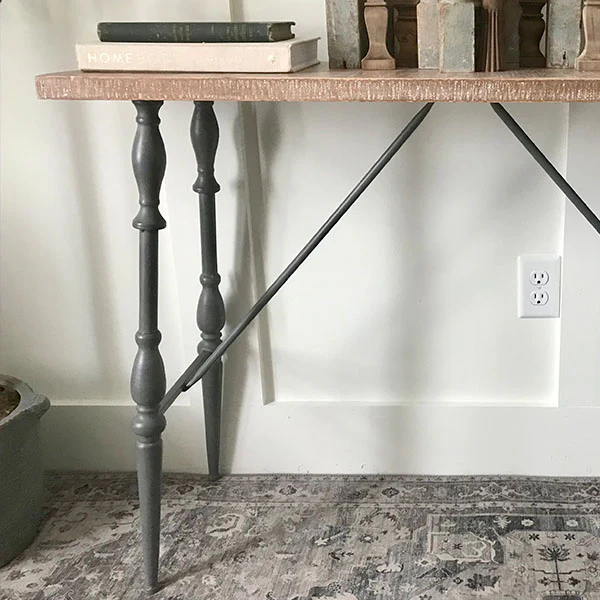 Wood and Iron Spindle Console Table