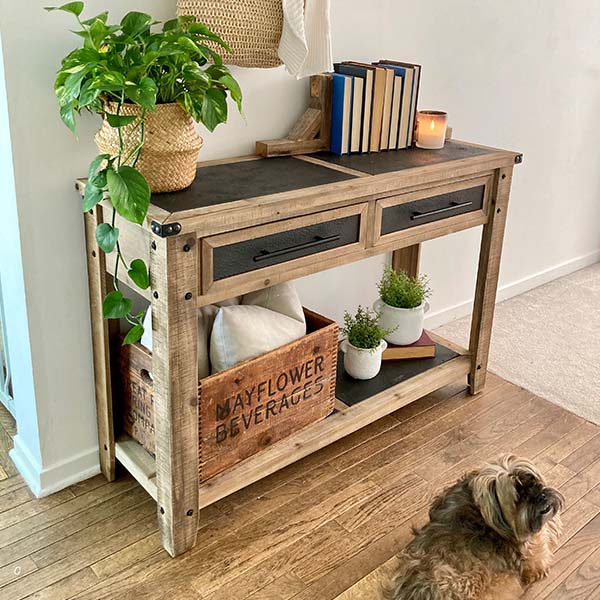 Industrial Entryway Storage Table