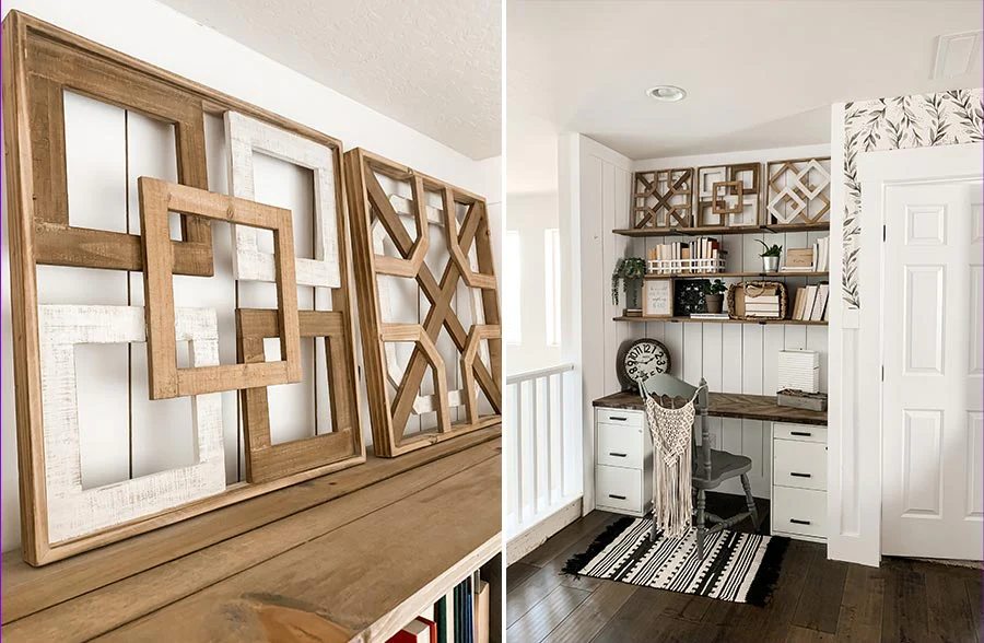 Assorted Wooden Wall Art Pieces, Set of 4