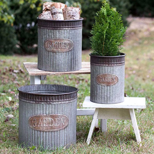 Metal Garden Planter  Set of Three