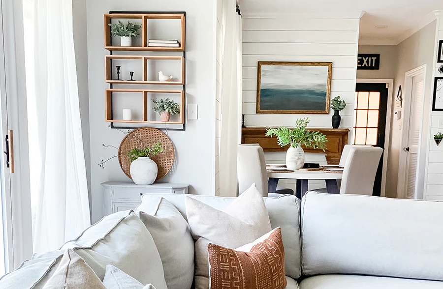 Utilitarian Wooden Framed Open Shelving Unit