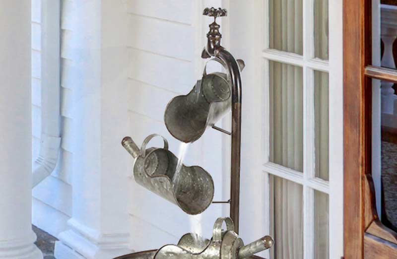 Galvanized Metal Grain Scoop Fountain