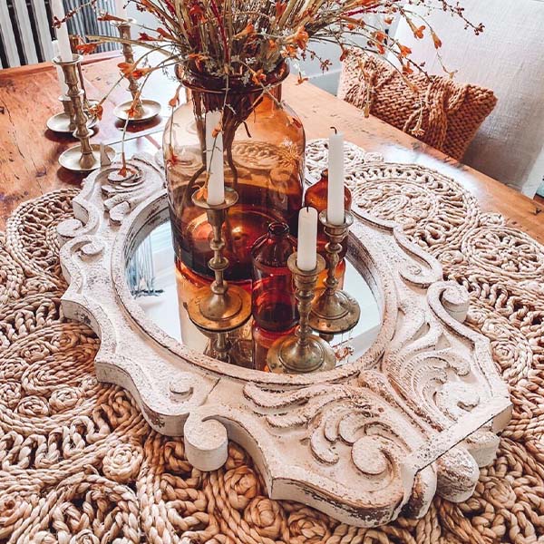 Distressed Victorian Wood Tray and Mirror, 2-in-1 Steal | DES Exclusive