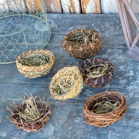 Natural Quail Bird Nests, Set Of 6