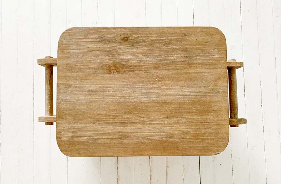 Galvanized Metal Storage Caddy with Wooden Lid