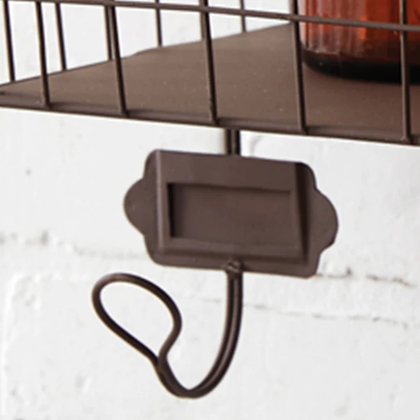 Rustic Mail Basket with Two Hooks