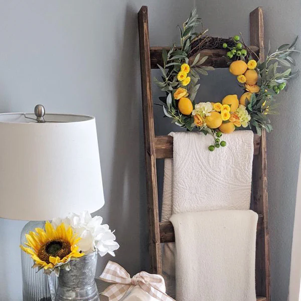 Fresh Citrus and Lush Floral Spring Wreath