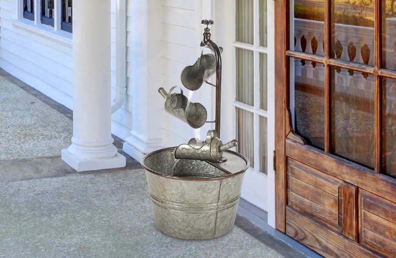 Galvanized Metal Grain Scoop Fountain