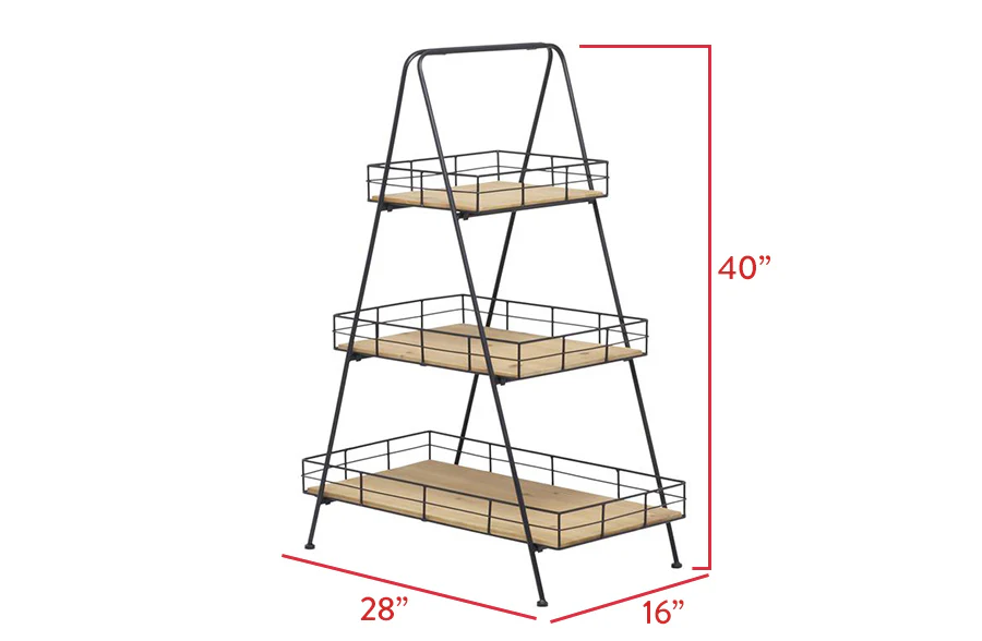 40 Inch Tall Three Tiered Stand