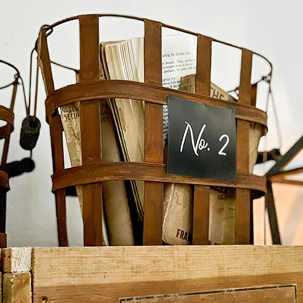 Rustic Numbered Baskets, Set of 3