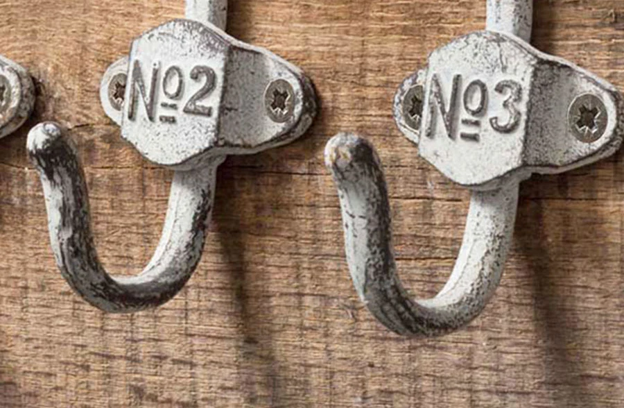 Numbered Wall Hooks, Set of 3