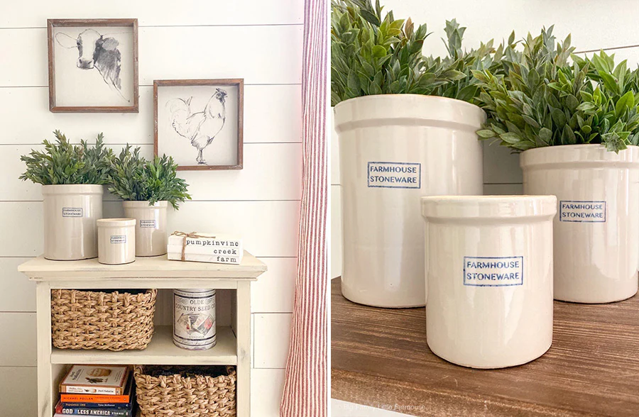 Vintage Stoneware Canisters, Set of 3