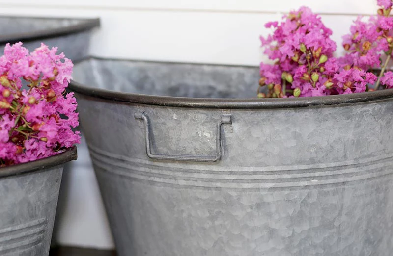 Galvanized Half Bucket Wall Planters
