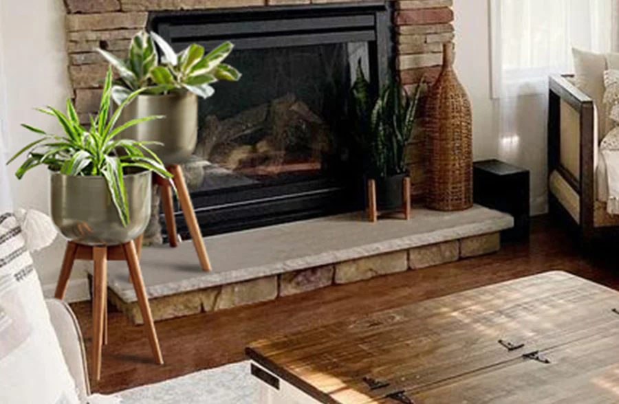 Rounded Metal Planters with Stands, Set of 2