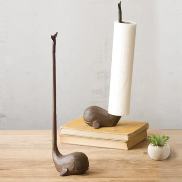 Cast Iron Whale Paper Towel Holder