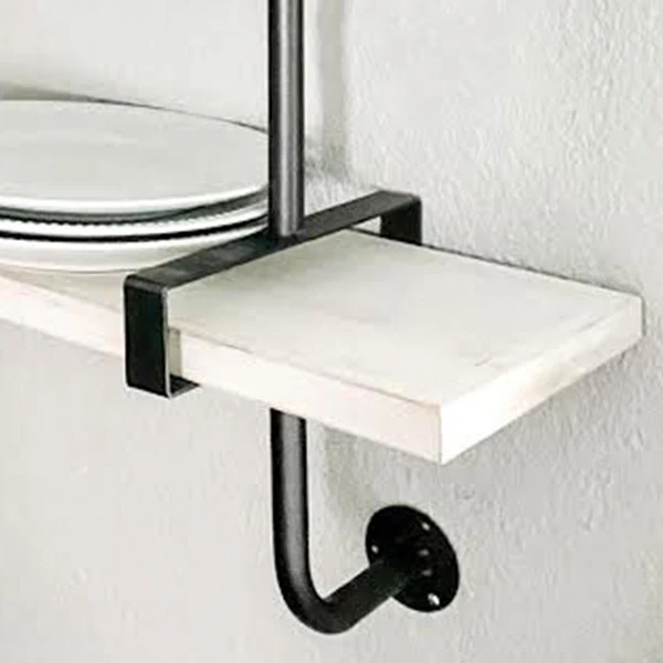 3-Tier Industrial Wood Wall Shelf