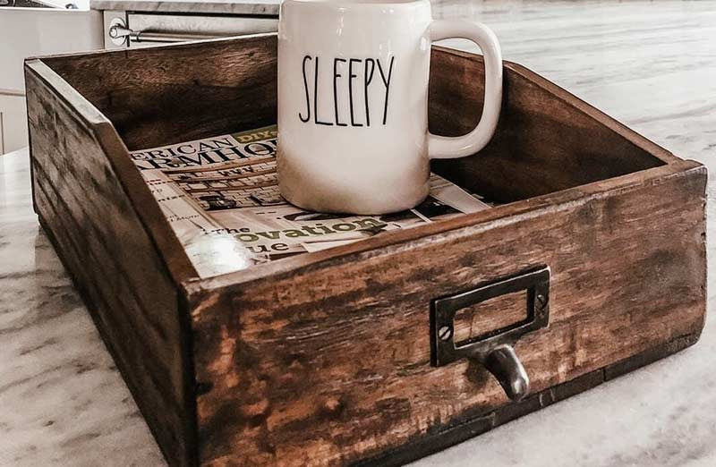 Recycled Wood Organizing Bin