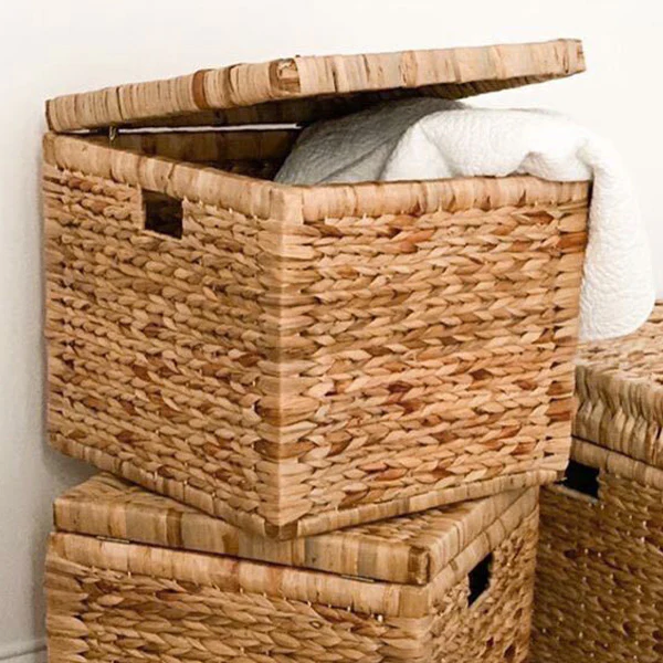 Woven Hyacinth Storage Chests, Set of 3