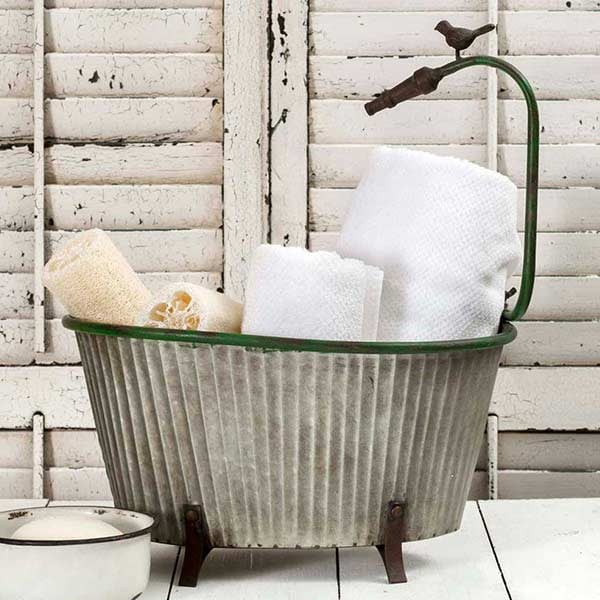 Galvanized Metal Garden Hose Tub