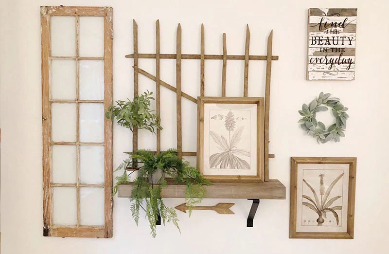 Wooden Framed Floral Wall Art  Set of 2