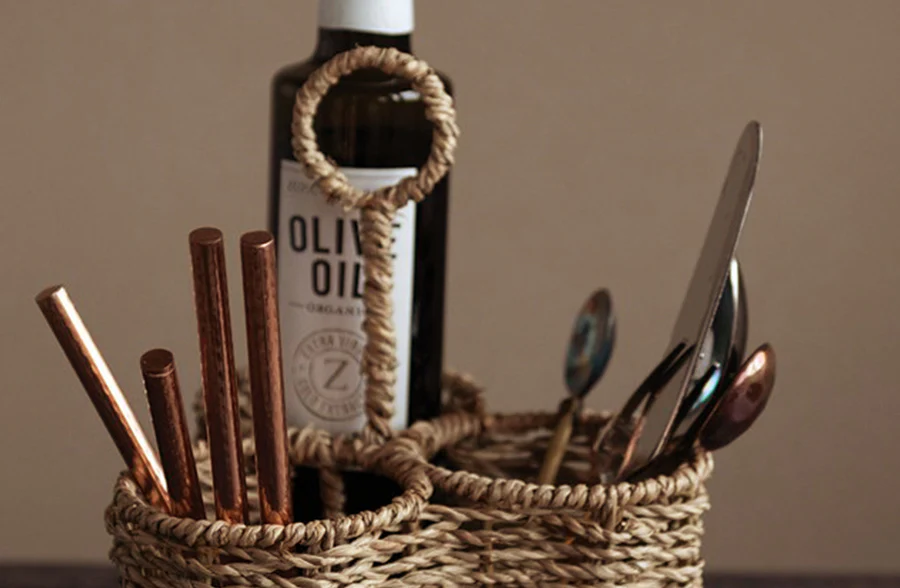 Woven Seagrass Utensil Caddy