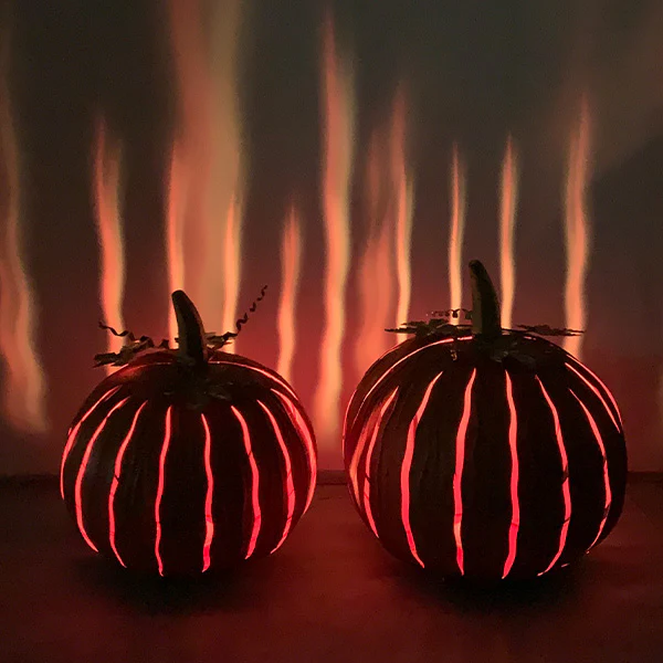 Indoor/Outdoor Luminary Pumpkins, Set of Two
