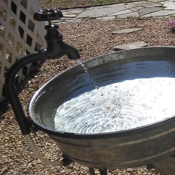 Antique-Inspired Water Pump Fountain