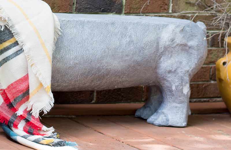 *HUGE* Eclectic Pig Garden Bench