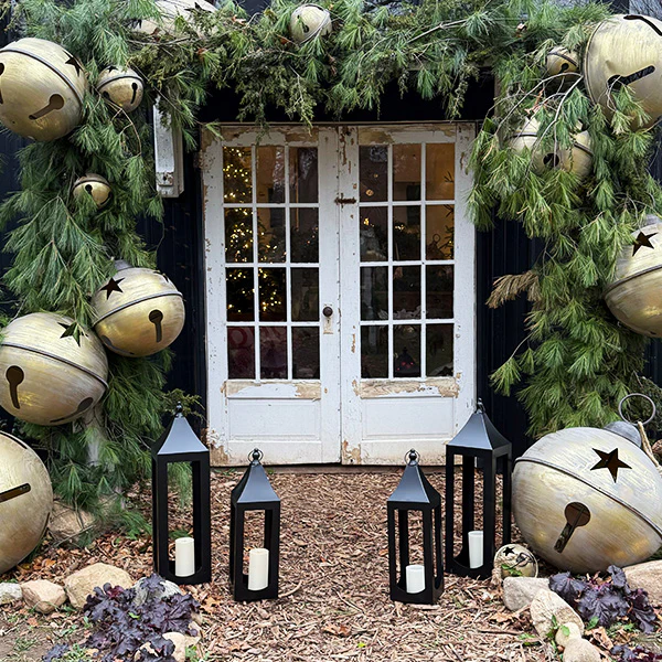 Oversized Handcrafted Metal Outdoor Lanterns, Set of 2